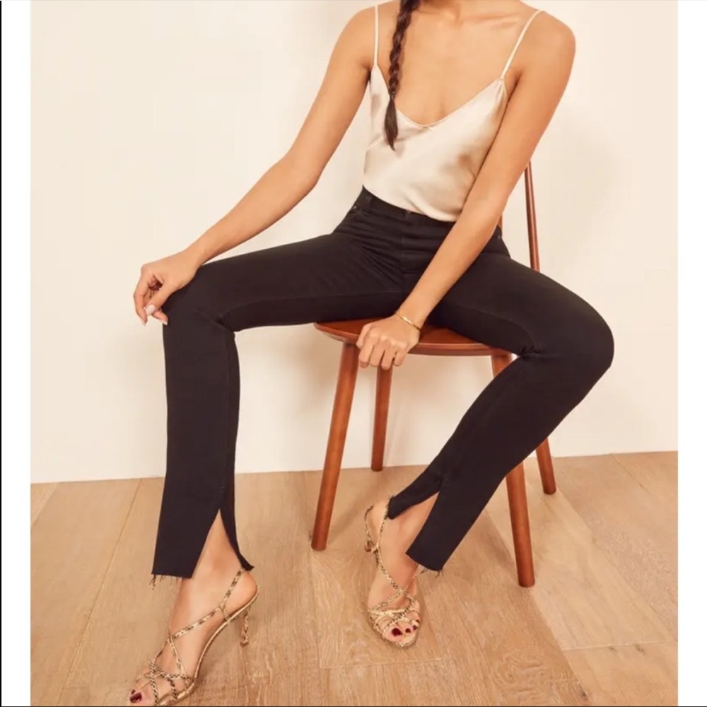 REFORMATION black denim Riley jeans